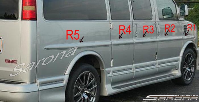 Custom GMC Savana Van  Body Side Molding (2003 - 2024) - $590.00 (Part #GM-002-BD)